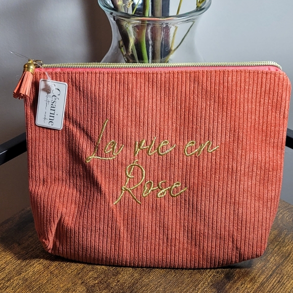 Cesarine Collection Mode Handbags - Coral Cosmetic Bag
